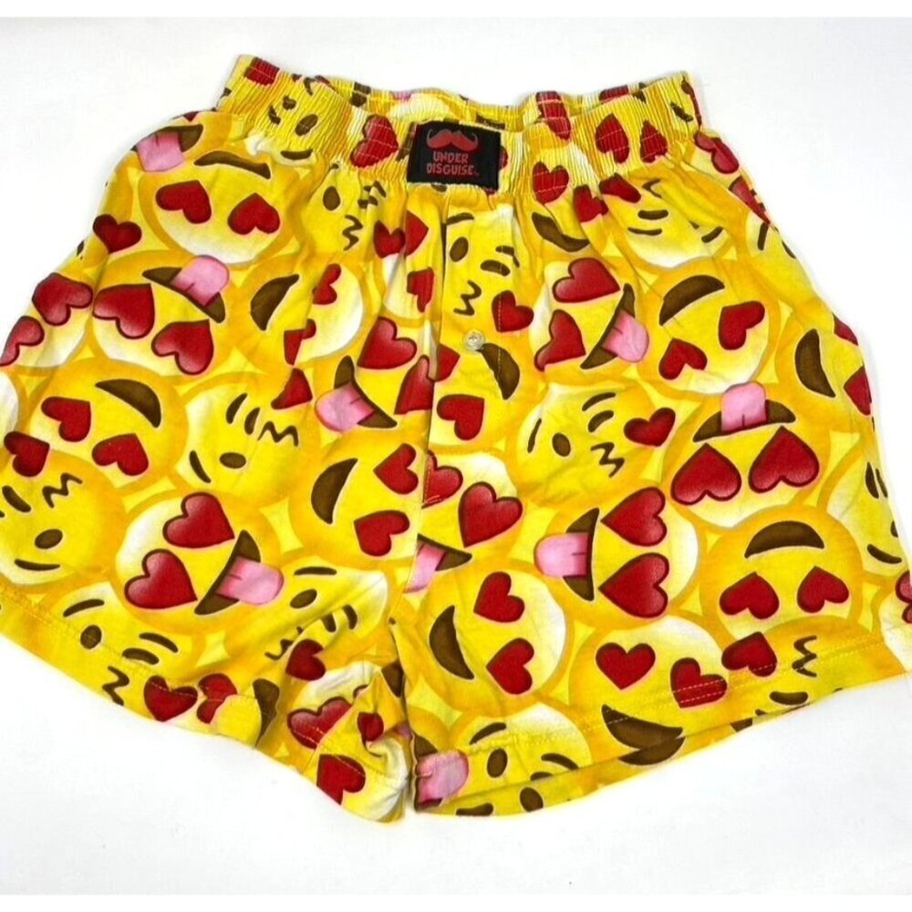 Under Disguise Smiley Emoji Boxer Sleep Shorts Size Small  B26